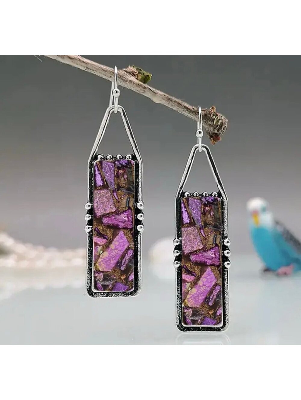 New - Boho Style - Purple Passion Dangle Drop Earrings